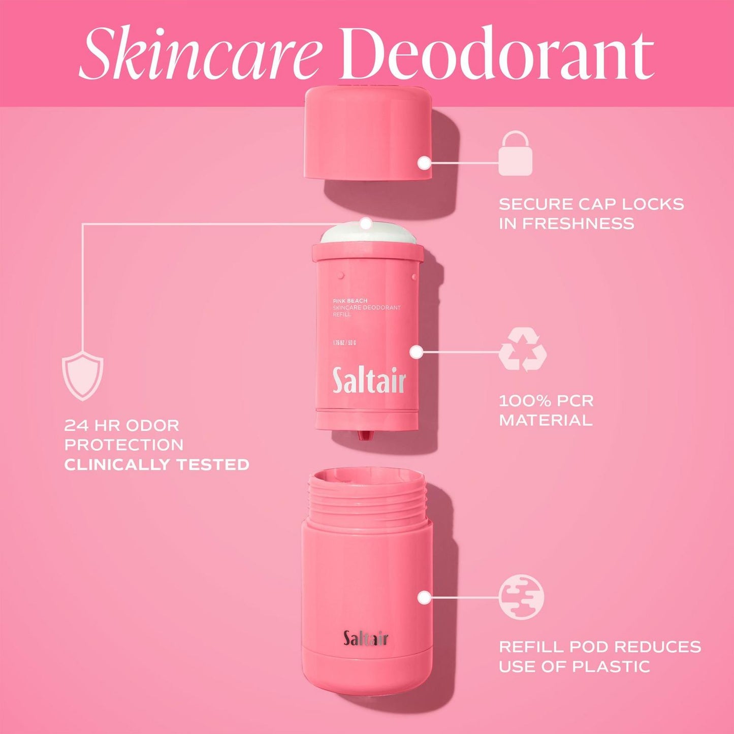 SALTAIR PINK PEACH SKINCARE DEODORANT