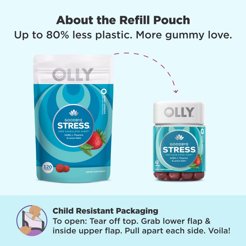 OLLY GOODBYE STRESS KEEP CLAM & STAY ALERT BERRY VERBENA *PRE ORDER*