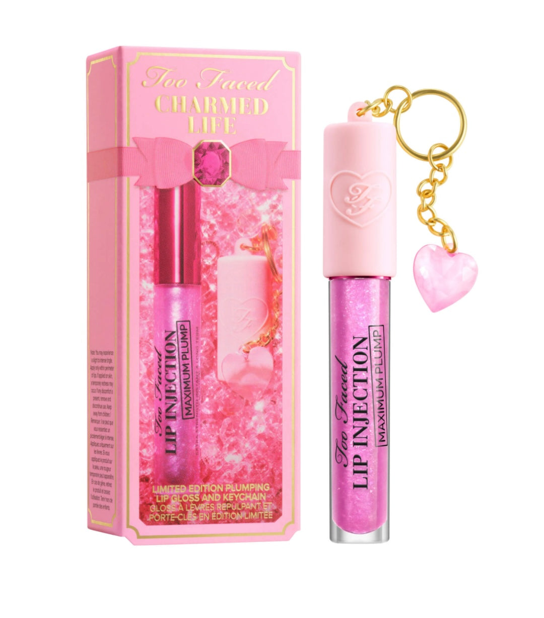 Too Faced Life Set: Maximum Plump Lip Gloss & Key Chain