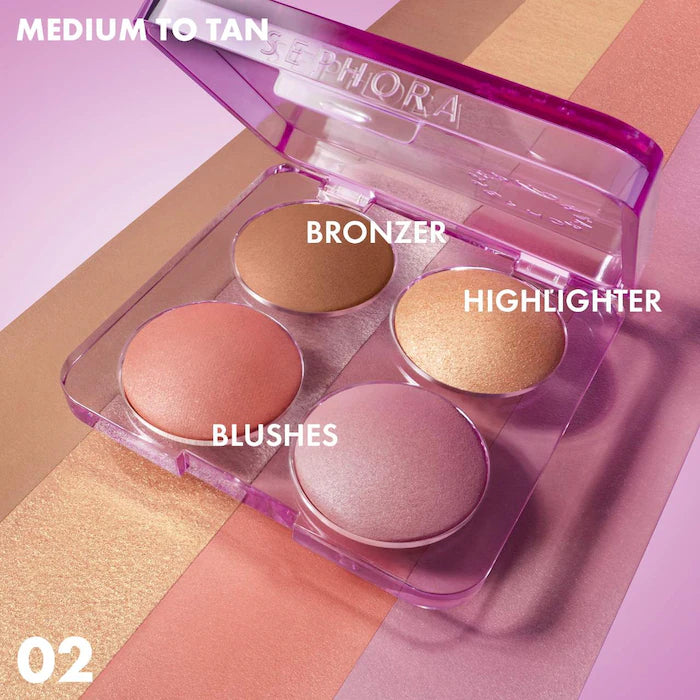 SEPHORA COLLECTION Colorful Face Bronzer, Blush & Highlighter Palette *Pre-Order*