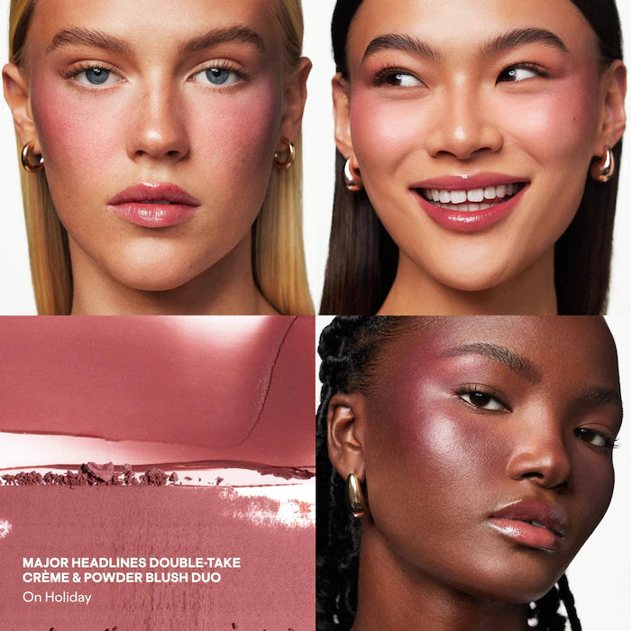 PATRICK TA Patrick's Glow and Gloss Set: Major Headlines Blush Duo and Lip Gloss Makeup Gif *Pre-Order*