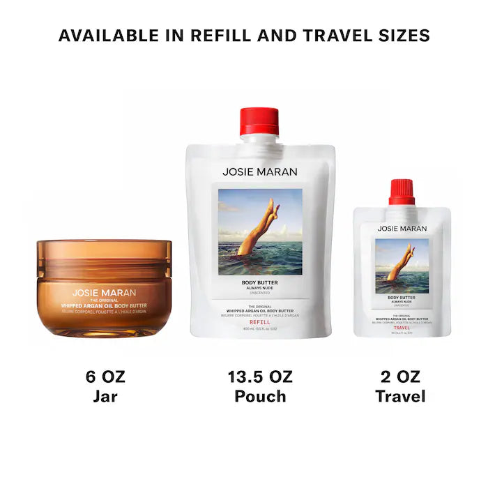 Josie Maran Mini Topless Tangerine - Whipped Arcan Oil Refillable Firming Body Butter *Pre-Order*