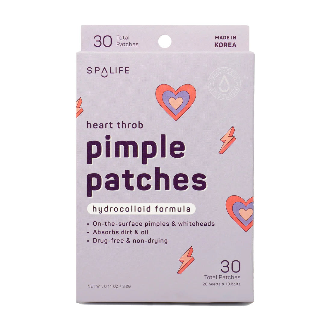 SPA LIFE HEART THROB PIMPLE PATCHES hydrocolloid formula (30patches)