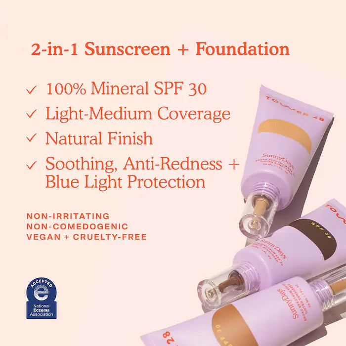 TOWER 28 SunnyDays SPF 30 Tinted Sunscreen Foundation *PRE ORDER*