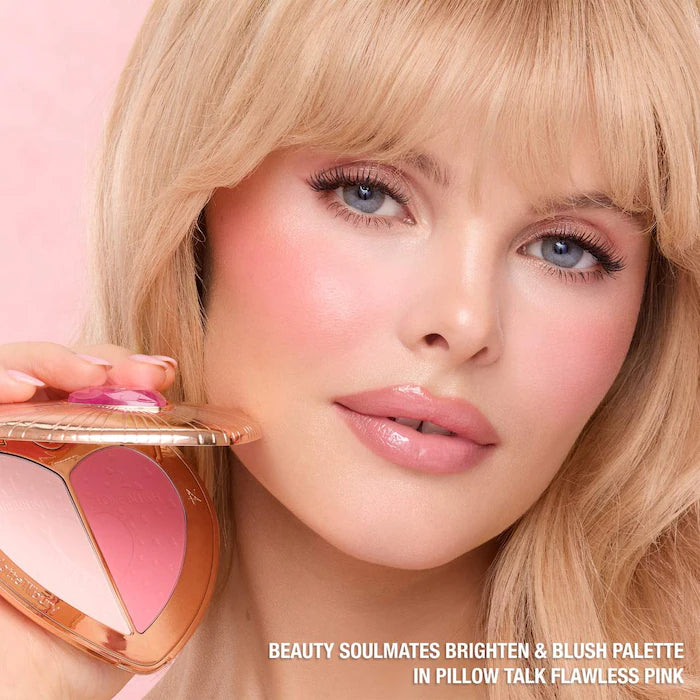 Charlotte Tilbury Pillow Talk Beauty Soulmates Airbrush Flawless Finish Brightening and Blush Powder Palette *Pre-Order*