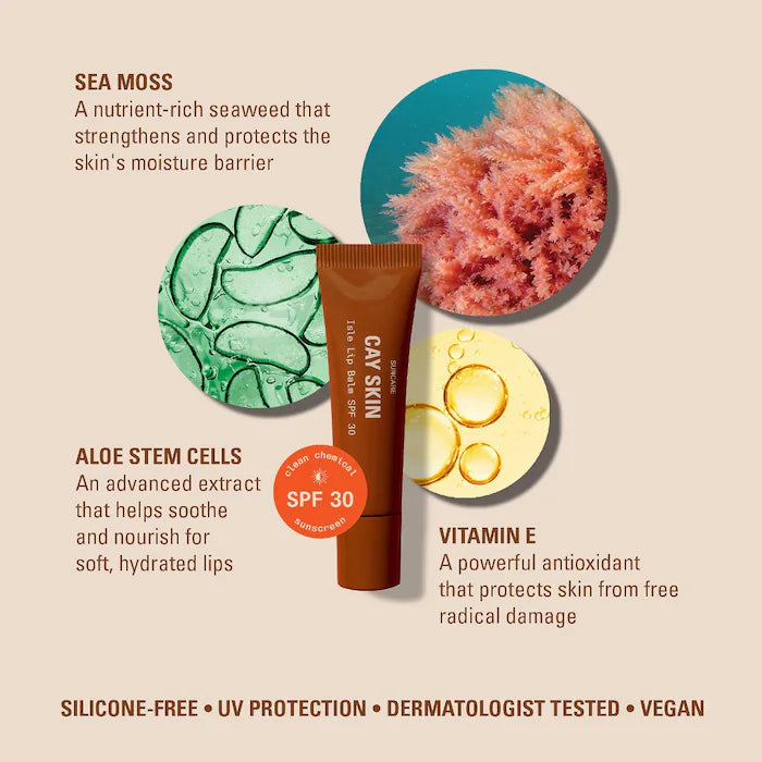 CAY SKIN Isle Lip Balm SPF 30 with Sea Moss and Aloe Stem Cells