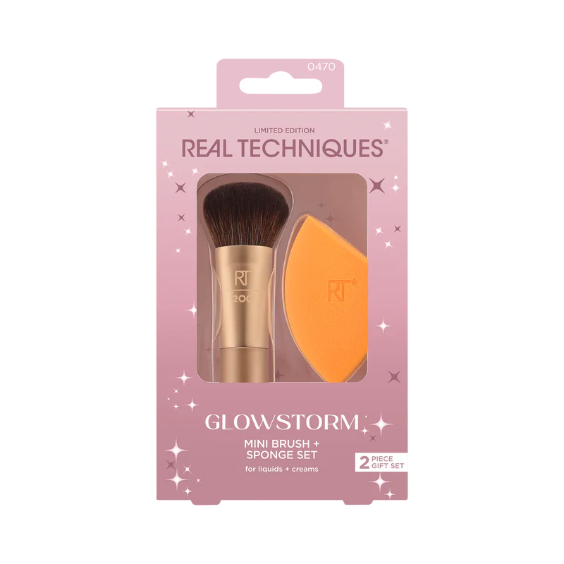REAL TECHNIQUES GLOWSTORM MINK BRUS + SPONGE SET