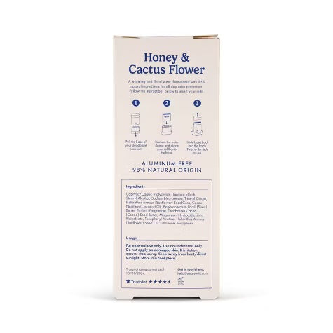Wild Cosmetics - Refillable Bee Case with Honey & Cactus Flower - Aluminum Free Deodorant - Starter Pack - 5.29oz *PRE ORDER*