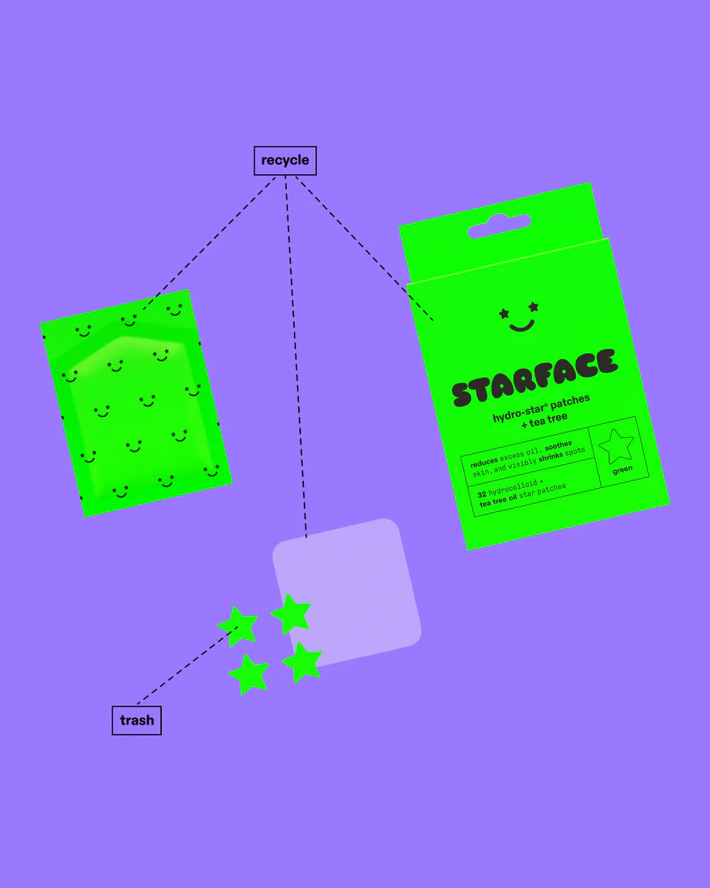 STARFACE HYDRO - STAR PATCHES + TEA TREE (32 pz)