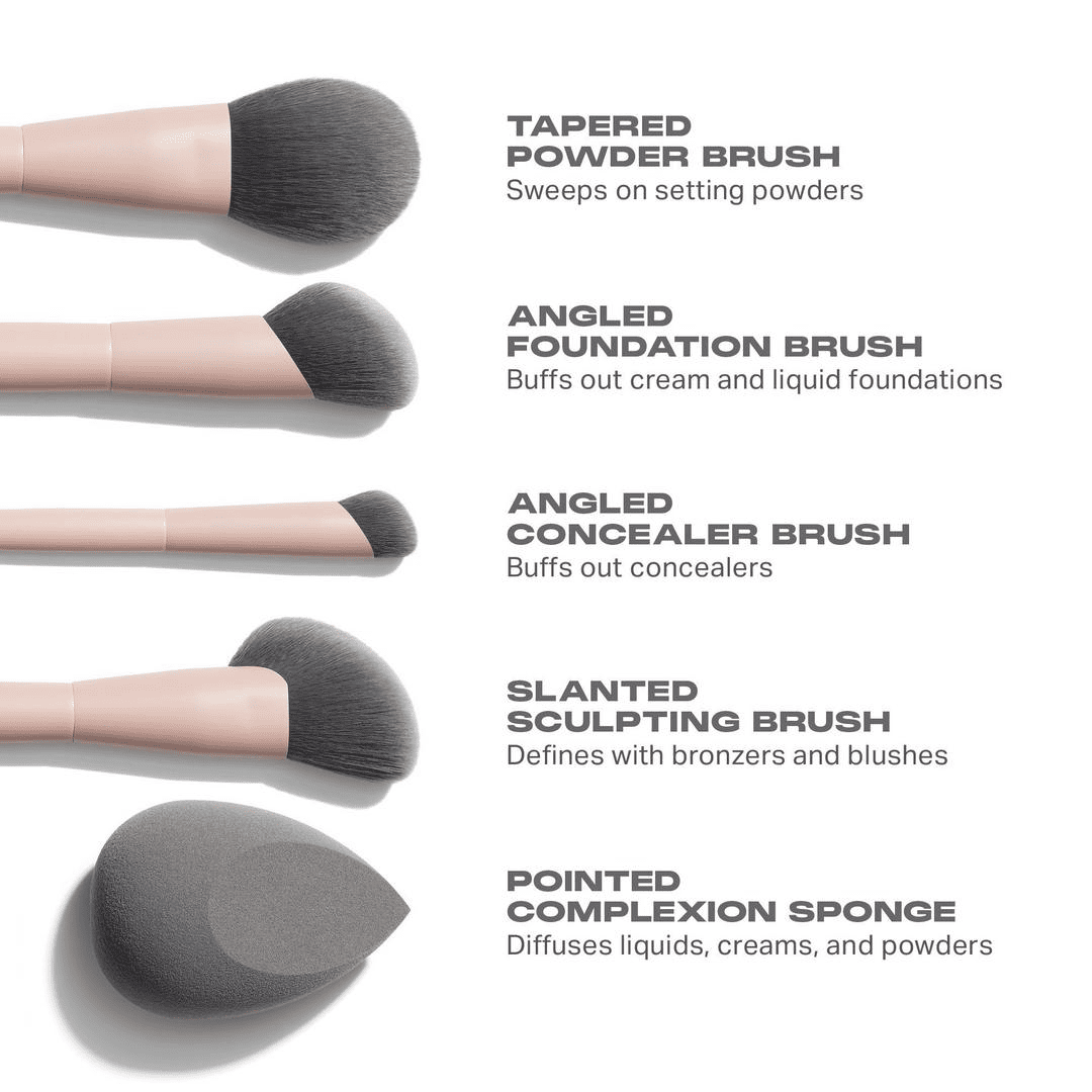 Morphe Face Shaping Essentials Bamboo & Charcoal-Infused Face Brush Set (empaque levemente maltratado)