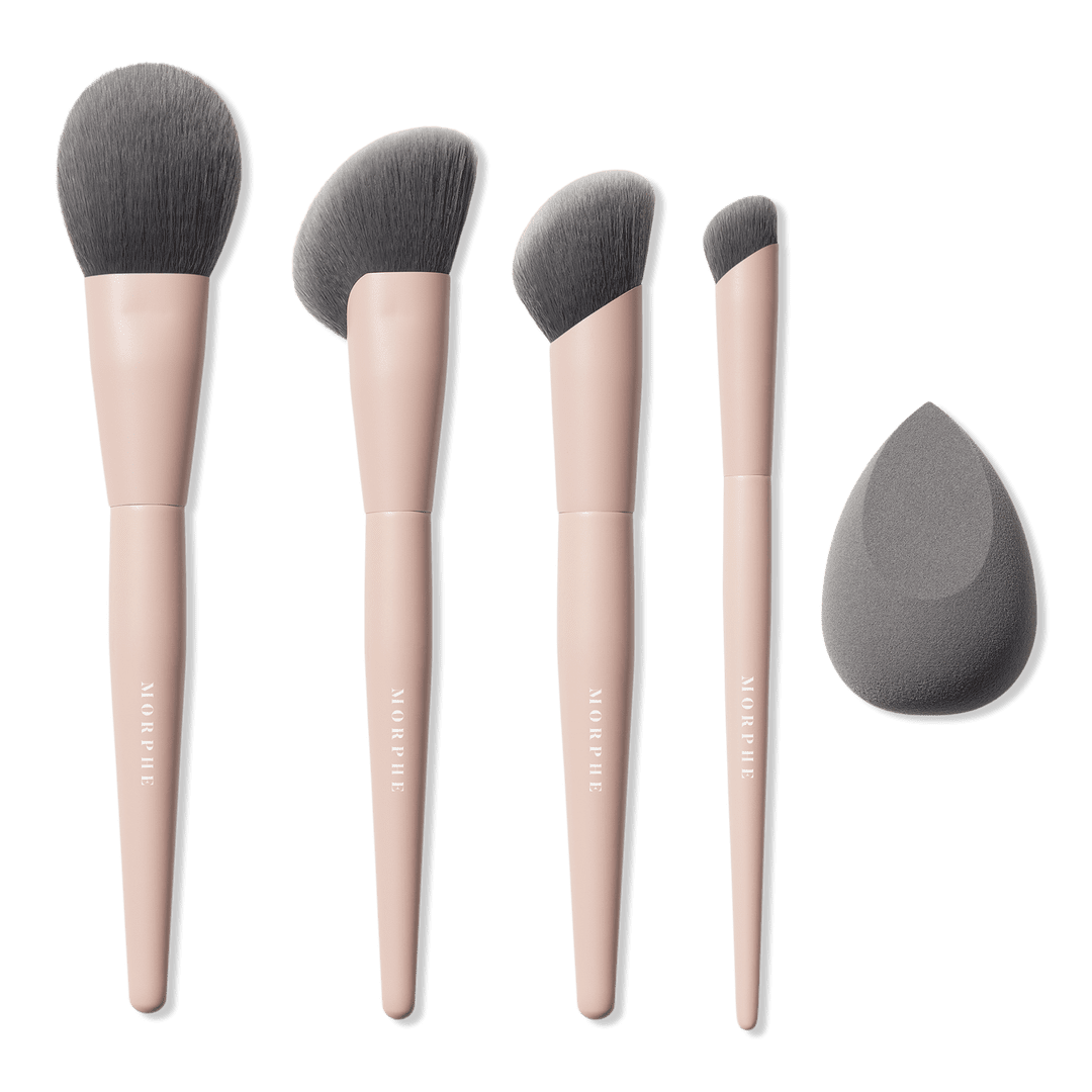 Morphe Face Shaping Essentials Bamboo & Charcoal-Infused Face Brush Set (empaque levemente maltratado)