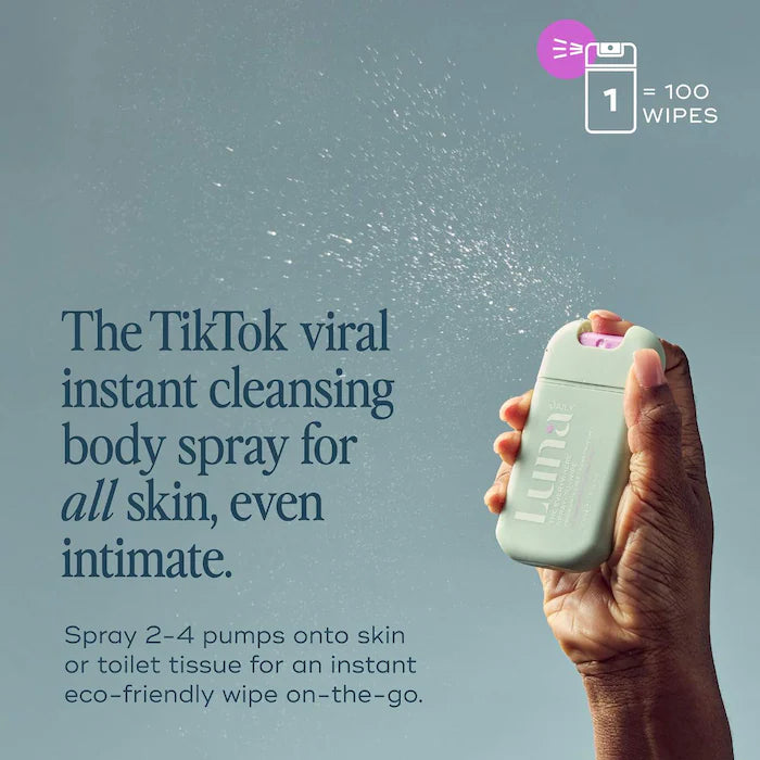 Luna Daily  The Mini Everywhere Spray-To-Wipe - With Prebiotics + Vitamins C&E, for Sensitive Skin