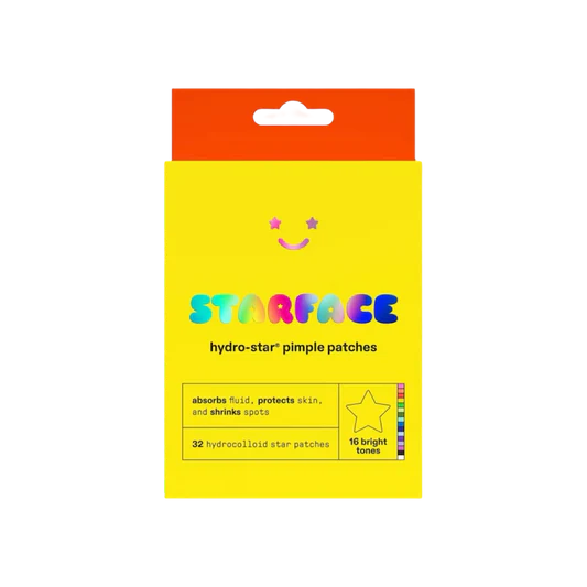 STARFACE HYDRO- STAR PIMPLE PATCHES ABSORBS FLUID, PROTECTS SKIN, AND SHRINKS SPOTS 32 PATCHES 16 BRIGHT TONES