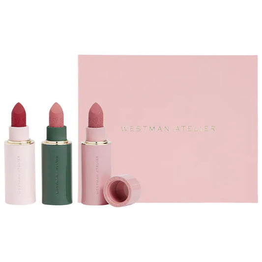 Westman Atelier
Lip Suede Hydrating Matte Lipstick Trio *Pre-Order*