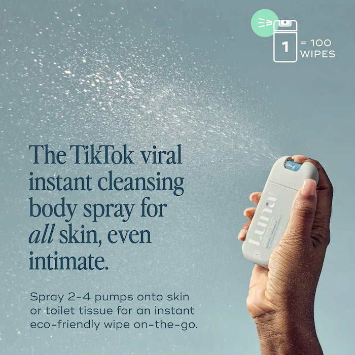 Luna Daily The Mini Everywhere Spray-to-Wipe - with Prebiotics + Vitamins C&E for All Skin