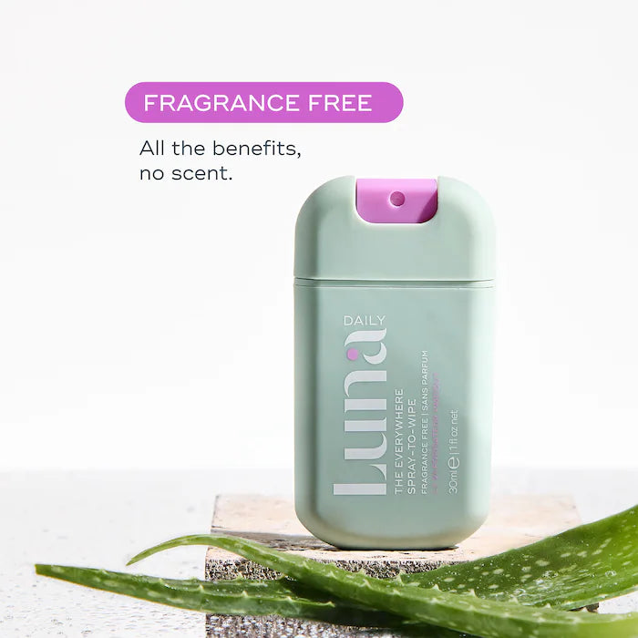 Luna Daily  The Mini Everywhere Spray-To-Wipe - With Prebiotics + Vitamins C&E, for Sensitive Skin