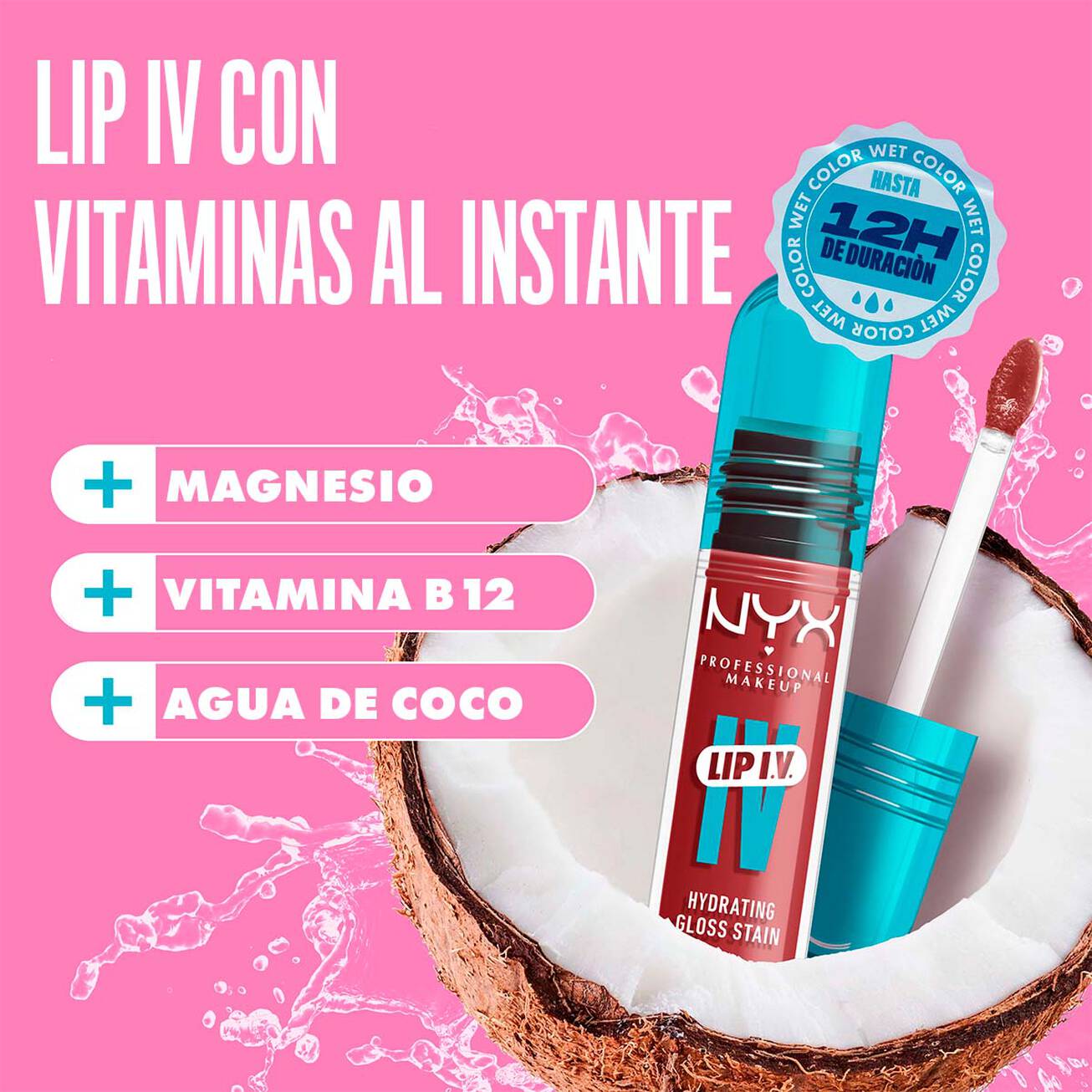 NYX LIP I.V. TINTA DE LABIOS HIDRATANTE EFECTO GLOSS
Gloss Sérum hidratante con efecto tinta