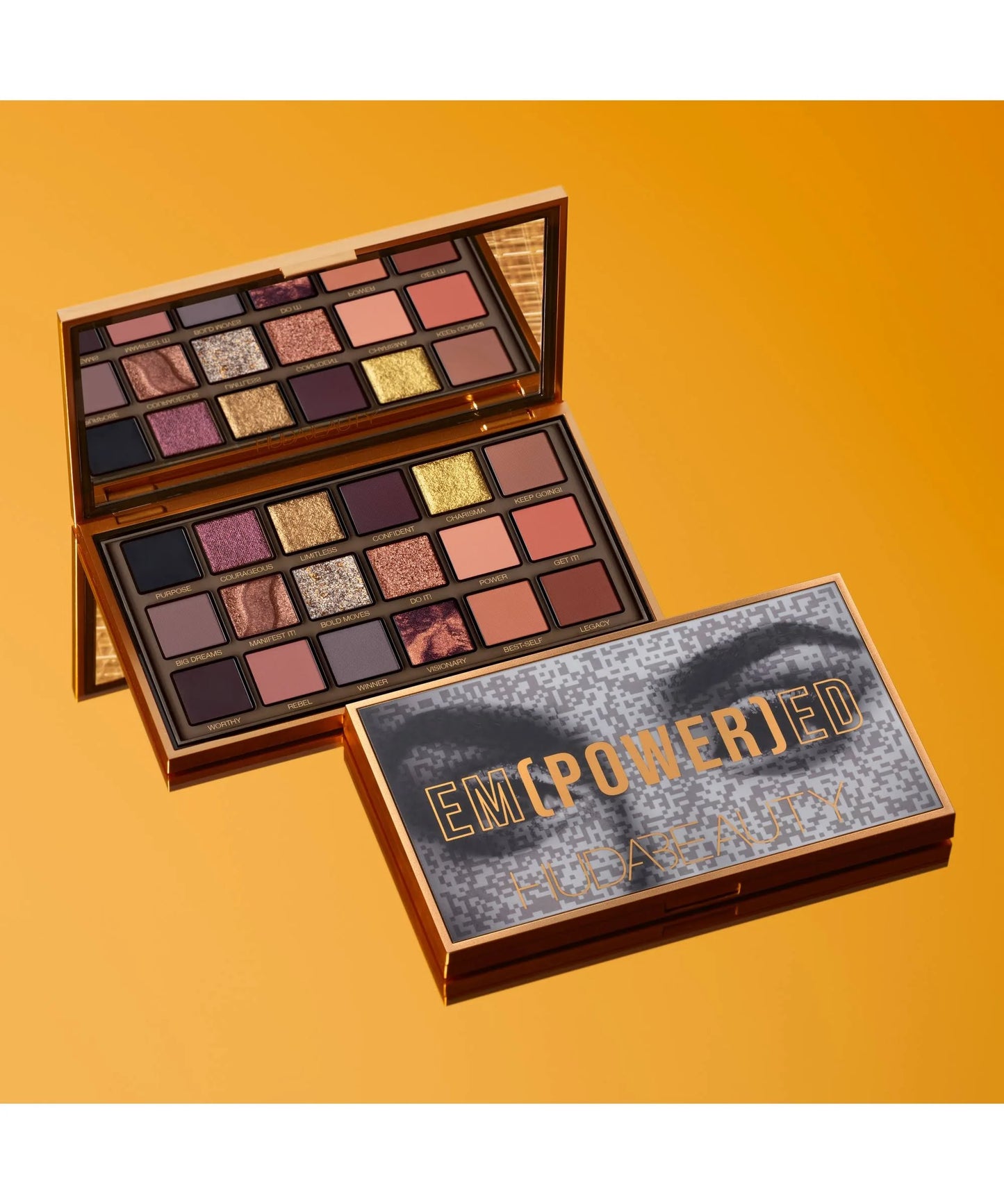 HUDABEAUTY, EMPOWERED EYESHADOW PALETTE.