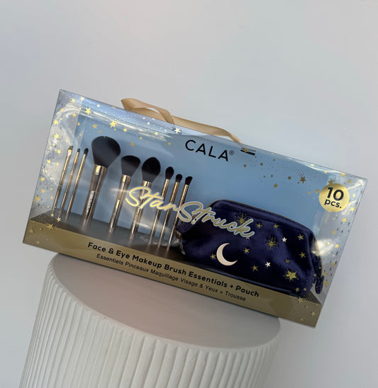 CALA StarStruck Face & Eye Makeup Brush Essentials + Pouch