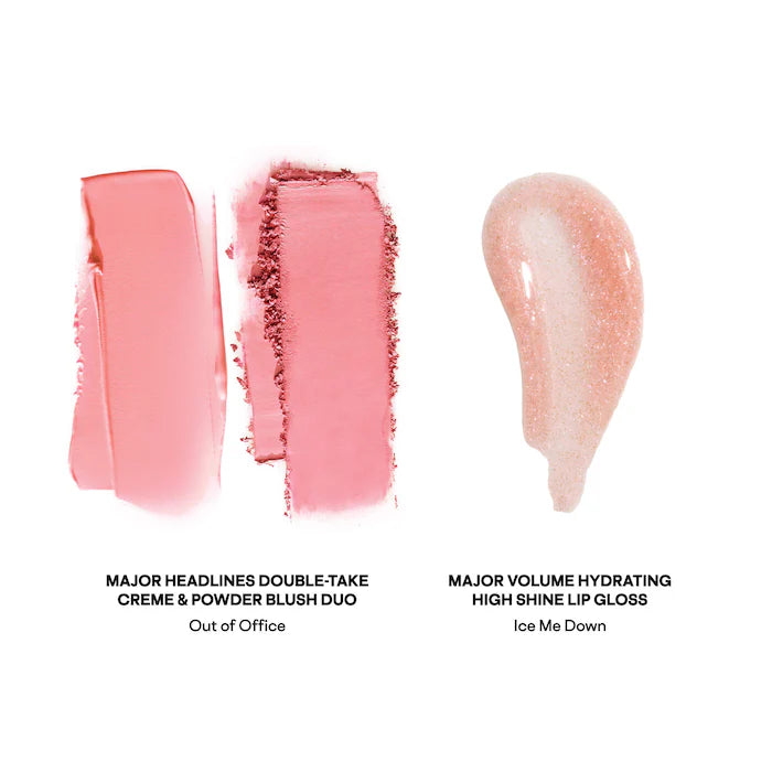 PATRICK TA Patrick's Glow and Gloss Set: Major Headlines Blush Duo and Lip Gloss Makeup Gif *Pre-Order*