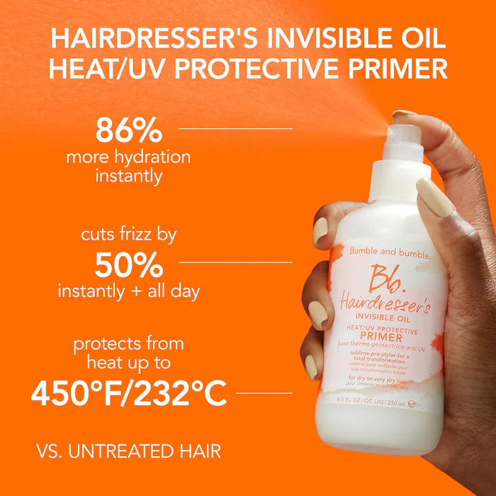 Bumble and bumble
Hairdresser’s Invisible Oil Heat Protectant Leave In Conditioner Primer *Pre-Order*