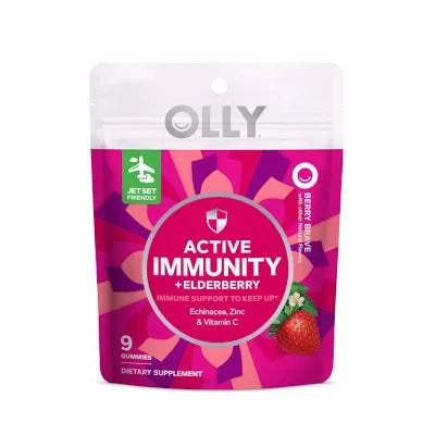 OLLY ACTIVE IMMUNITY + ELDERBERRY IMMUNE SUPPORT TO KEEP UP Echinacea, Zinc & Vitamin C (9 gummies)
