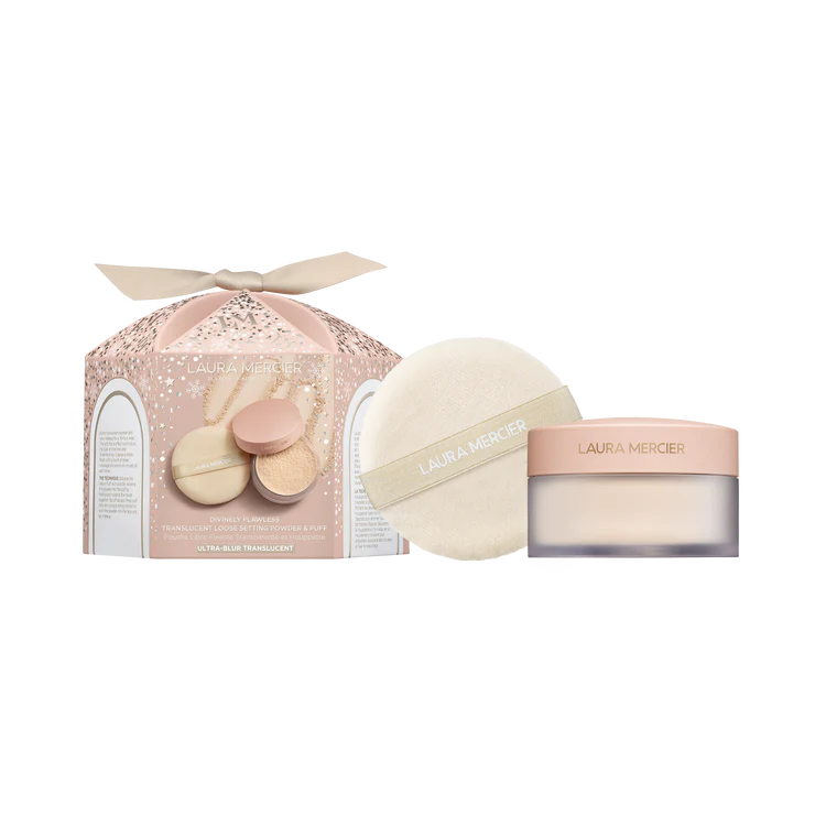 Laura Mercier Divinely Flawless Translucent Loose Setting Powder & Puff TALC FREE ULTRA BLUR *Pre-Order*