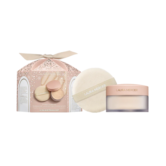 Laura Mercier Divinely Flawless Translucent Loose Setting Powder & Puff TALC FREE ULTRA BLUR *Pre-Order*