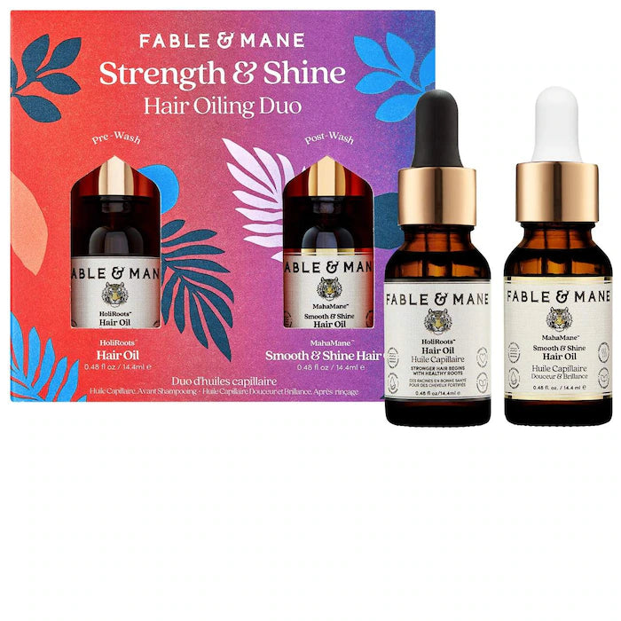 FABLE & MANE Mini Strength & Shine Hair Oiling Duo