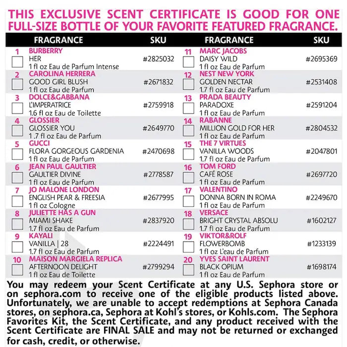 Sephora Favorites Holiday Perfume Sampler Set w/ Redeemable Voucher *Pre-Order*